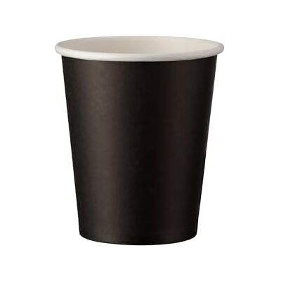 Intertan -1922- Intertan Q531002M Einwandiger Papier Trinkbecher, Schwarz, 80mm Durchmesser, 8oz Kapazität, 50 Stück Intertan -1922- Intertan Q531002M Einwandiger Papier Trinkbecher, Schwarz, 80mm Durchmesser, 8oz Kapazität, 50 Stück