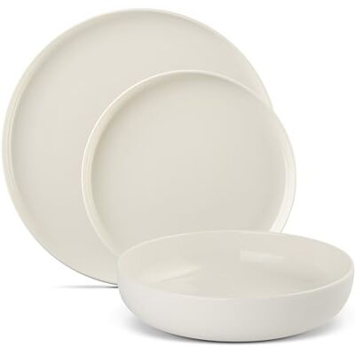 Gerlach 1760 Geschirrset 18 Stück Tafelservice 6 Personen Teller Set Porzellan Flow New, Ivory Gerlach 1760 Geschirrset 18 Stück Tafelservice 6 Personen Teller Set Porzellan Flow New, Ivory