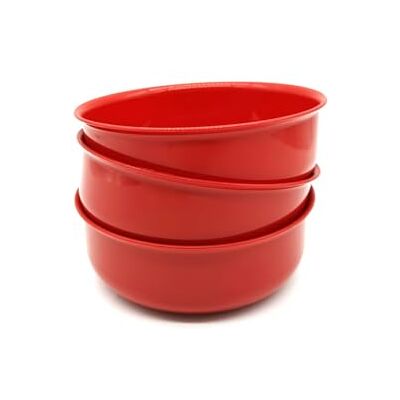 Kimmel 3 Stück Schüssel Schale Bowl 750 ml Müslischale Suppenteller Suppenschüssel Salatschüssel, Kunststoffschüssel, aus Kunststoff, Mehrweggeschirr, Farbe rot Kimmel 3 Stück Schüssel Schale Bowl 750 ml Müslischale Suppenteller Suppenschüssel Salatschüssel, Kunststoffschüssel, aus Kunststoff, Mehrweggeschirr, Farbe rot
