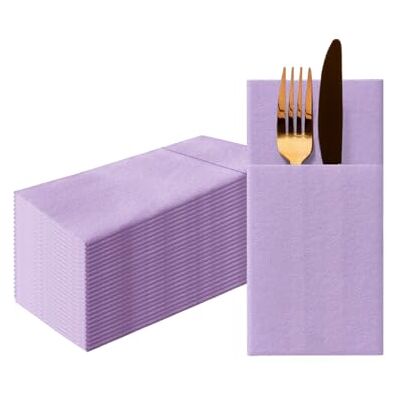 PAW Decor Collection PAW Besteckservietten aus Airlaid Stoffähnlich (1/8 falz) 25 Stück Ideal für Hochzeit, Taufe, Kommunion, Geburtstag Serviettentaschen für Besteck Violett PAW Decor Collection PAW Besteckservietten aus Airlaid Stoffähnlich (1/8 falz) 25 Stück Ideal für Hochzeit, Taufe, Kommunion, Geburtstag Serviettentaschen für Besteck Violett