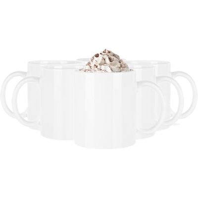 Glasmark KROSNO 1992 Tasse Becher Keramik Set 6 Stück 300 ml Kaffeetasse Kaffeebecher Trinkbecher Teetassen Spülmaschinenfest Weiß Rita Glasmark KROSNO 1992 Tasse Becher Keramik Set 6 Stück 300 ml Kaffeetasse Kaffeebecher Trinkbecher Teetassen Spülmaschinenfest Weiß Rita