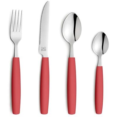 Beckmann & Rommerskirchen VALOA Besteck Set 4 Personen 16-teilig Rot Spülmaschinenfest Hochglanzpoliert Essbesteck: 4x Messer, Gabel, Esslöffel, Kaffeelöffel Beckmann & Rommerskirchen VALOA Besteck Set 4 Personen 16-teilig Rot Spülmaschinenfest Hochglanzpoliert Essbesteck: 4x Messer, Gabel, Esslöffel, Kaffeelöffel