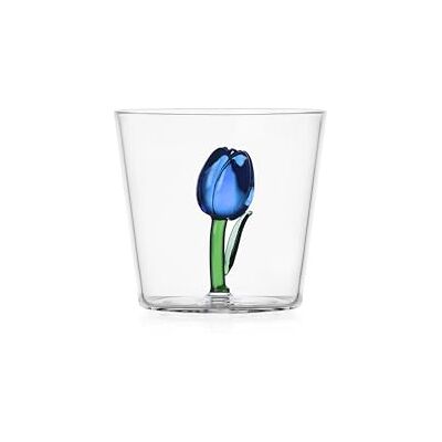 Ichendorf Milano Tumbler Blaue Tulpe, Kollektion Botanica, 30 cl, Borosilikatglas, handgefertigt Ichendorf Milano Tumbler Blaue Tulpe, Kollektion Botanica, 30 cl, Borosilikatglas, handgefertigt