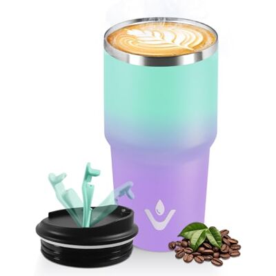 HoneyHolly Thermobecher 600 ml, Wiederverwendbar, Edelstahl Kaffeebecher-to-go Thermo, Auslaufsicher, Doppelwandiger Trinkbecher, Isolierbecher, Travel Mug für Heißen Kaffee, Tee und Kalte Getränke HoneyHolly Thermobecher 600 ml, Wiederverwendbar, Edelstahl Kaffeebecher-to-go Thermo, Auslaufsicher, Doppelwandiger Trinkbecher, Isolierbecher, Travel Mug für Heißen Kaffee, Tee und Kalte Getränke