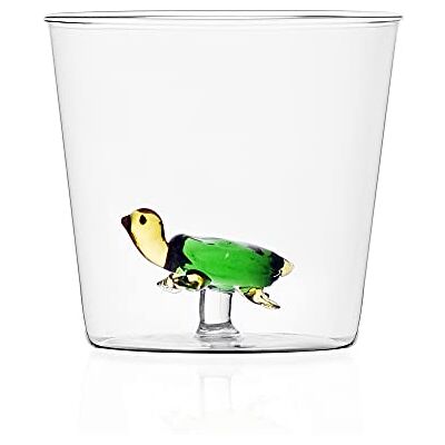 Ichendorf Milano Schildkrötenbecher Borosilikatglas Modernes italienisches Design Glas mit Figur 8 x 8,5 cm Ichendorf Milano Schildkrötenbecher Borosilikatglas Modernes italienisches Design Glas mit Figur 8 x 8,5 cm