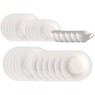 Villeroy & Boch Essential Starter-Set 30-teilig, Weiß, Spülmaschinenfest & Mikrowellensicher, Komplettset für vielseitige Tischarrangements, Premium Porzellan Villeroy & Boch Essential Starter-Set 30-teilig, Weiß, Spülmaschinenfest & Mikrowellensicher, Komplettset für vielseitige Tischarrangements, Premium Porzellan