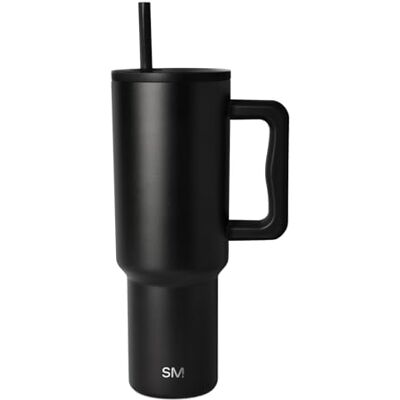 Simple Modern Thermobecher mit Strohhalm und Griff Isolierter Edelstahl-Trinkbecher Eiskaffee-Reisebecher Geschenke für Frauen und Männer Trek 1180ml Midnight Black Simple Modern Thermobecher mit Strohhalm und Griff Isolierter Edelstahl-Trinkbecher Eiskaffee-Reisebecher Geschenke für Frauen und Männer Trek 1180ml Midnight Black