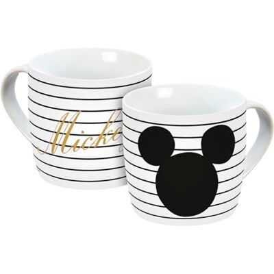 Gedalabels Tasse Mickey Kopf Fakegold 300ml, Porzellantasse, Kaffeetasse, Kindertasse, Mickey Mouse, Minnie Mouse, Schwarz, Weiß Gedalabels Tasse Mickey Kopf Fakegold 300ml, Porzellantasse, Kaffeetasse, Kindertasse, Mickey Mouse, Minnie Mouse, Schwarz, Weiß