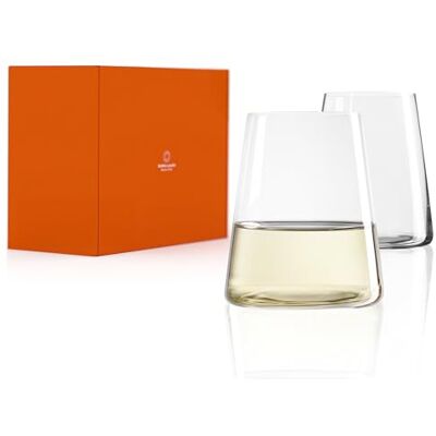 Stölzle Lausitz Weißweinbecher Power 2er-Set 380 ml – Moderne Weingläser ohne Stiel für maximale Aromaentfaltung – Flache Weißweingläser aus Kristallglas – Spülmaschinen- & Stoßfest, Made in Germany Stölzle Lausitz Weißweinbecher Power 2er-Set 380 ml – Moderne Weingläser ohne Stiel für maximale Aromaentfaltung – Flache Weißweingläser aus Kristallglas – Spülmaschinen- & Stoßfest, Made in Germany