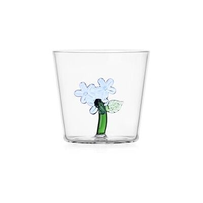 Ichendorf Milano Tumbler Blaue Blume, Botanika-Kollektion, 30 cl, Borosilikatglas, handgefertigt Ichendorf Milano Tumbler Blaue Blume, Botanika-Kollektion, 30 cl, Borosilikatglas, handgefertigt