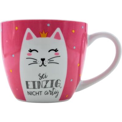 Dekohelden24 Maxi-XXL Kaffeebecher/Tasse aus Porzellan, XXL Kaffeepot, Motiv: Katze Sei einzig, nicht artig, Größe H/Ø: 9,2 x 10,5 cm, Fassungsvermögen 400 ml, Spülmaschinengeeignet. Dekohelden24 Maxi-XXL Kaffeebecher/Tasse aus Porzellan, XXL Kaffeepot, Motiv: Katze Sei einzig, nicht artig, Größe H/Ø: 9,2 x 10,5 cm, Fassungsvermögen 400 ml, Spülmaschinengeeignet.