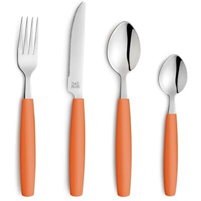 Beckmann & Rommerskirchen VALOA Besteck Set 4 Personen 16-teilig Orange Spülmaschinenfest Hochglanzpoliert Essbesteck: 4x Messer, Gabel, Esslöffel, Kaffeelöffel Beckmann & Rommerskirchen VALOA Besteck Set 4 Personen 16-teilig Orange Spülmaschinenfest Hochglanzpoliert Essbesteck: 4x Messer, Gabel, Esslöffel, Kaffeelöffel