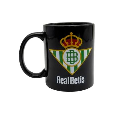CYPBRANDS Real Betis Balompié, Tasse, Keramik, Geschirr, Frühstück, Schwarz, offizielles Produkt CYPBRANDS Real Betis Balompié, Tasse, Keramik, Geschirr, Frühstück, Schwarz, offizielles Produkt