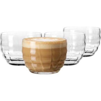 Krosno Kaffeegläser für Latte, Cappuccino und Flat White 4er-Set 340 ml, Kollektion Coffee Moments – Bleifreies Kristallglas – Breite Gläser für Kaffee, spülmaschinenfest Krosno Kaffeegläser für Latte, Cappuccino und Flat White 4er-Set 340 ml, Kollektion Coffee Moments – Bleifreies Kristallglas – Breite Gläser für Kaffee, spülmaschinenfest