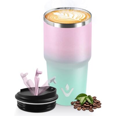 HoneyHolly Thermobecher 600 ml, Wiederverwendbar, Edelstahl Kaffeebecher-to-go Thermo, Auslaufsicher, Doppelwandiger Trinkbecher, Isolierbecher, Travel Mug für Heißen Kaffee, Tee und Kalte Getränke HoneyHolly Thermobecher 600 ml, Wiederverwendbar, Edelstahl Kaffeebecher-to-go Thermo, Auslaufsicher, Doppelwandiger Trinkbecher, Isolierbecher, Travel Mug für Heißen Kaffee, Tee und Kalte Getränke