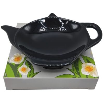 Tea People Teebeutelschale, Keramik, Teebeutelhalter, Teelöffelablage, Teezubehör, Farbe: Schwarz Tea People Teebeutelschale, Keramik, Teebeutelhalter, Teelöffelablage, Teezubehör, Farbe: Schwarz