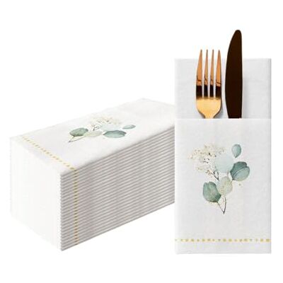 PAW Decor Collection PAW Besteckservietten aus Airlaid Stoffähnlich (1/8 falz) 25 Stück Ideal für Hochzeit, Taufe, Kommunion, Geburtstag Serviettentaschen für Besteck Goldener Eukaliptus PAW Decor Collection PAW Besteckservietten aus Airlaid Stoffähnlich (1/8 falz) 25 Stück Ideal für Hochzeit, Taufe, Kommunion, Geburtstag Serviettentaschen für Besteck Goldener Eukaliptus