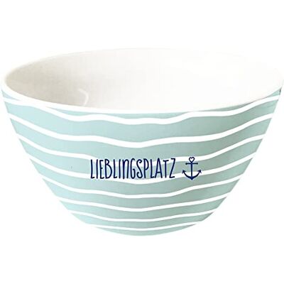 Grafik-Werkstatt Müsli-Schale Porzellan Schüssel Lieblingsplatz, Blau Grafik-Werkstatt Müsli-Schale Porzellan Schüssel Lieblingsplatz, Blau