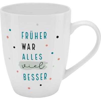 H:)PPY life H:) PPY life Becher mit Motiv "Früher" Tasse mit Spruch, New Bone China Porzellan, 35 cl, mit Geschenkbaderole lustiges Geschenk, Geburtstag 74189 H:)PPY life H:) PPY life Becher mit Motiv "Früher" Tasse mit Spruch, New Bone China Porzellan, 35 cl, mit Geschenkbaderole lustiges Geschenk, Geburtstag 74189