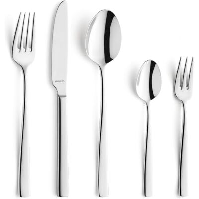 Amefa Fresh Besteckset 12 Personen, Besteck Set 60-teilig, Edelstahl Rostfrei, Besteck Spülmaschinenfest, Essbesteck, Tafelbesteck Amefa Fresh Besteckset 12 Personen, Besteck Set 60-teilig, Edelstahl Rostfrei, Besteck Spülmaschinenfest, Essbesteck, Tafelbesteck