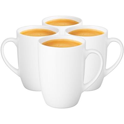 Glasmark KROSNO 1992 Tasse Set 4 Stück Kaffeetassen Keramik Tassen Teetasse Groß 590 ml Weiß Glasmark KROSNO 1992 Tasse Set 4 Stück Kaffeetassen Keramik Tassen Teetasse Groß 590 ml Weiß