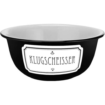 Gedalabels Müslischale Klugscheisser Emaille-Optik 600ml, Keramik, Schale, Dessertschale, Müsli, Eis, , Schwarz-weiß Gedalabels Müslischale Klugscheisser Emaille-Optik 600ml, Keramik, Schale, Dessertschale, Müsli, Eis, , Schwarz-weiß