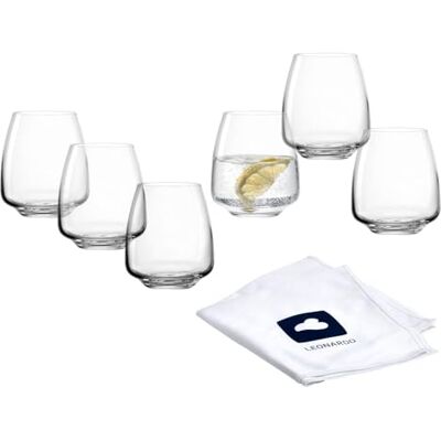 LEONARDO HOME Trinkgläser CESTI (6er Set) inkl. Poliertuch • Spülmaschinenfeste Wasser-Gläser (460 ml) • Stoßfest & Alltagstaugliche • Hochwertige Trink-Becher aus Glas • Saft-Gläser Cesti • 040973 LEONARDO HOME Trinkgläser CESTI (6er Set) inkl. Poliertuch • Spülmaschinenfeste Wasser-Gläser (460 ml) • Stoßfest & Alltagstaugliche • Hochwertige Trink-Becher aus Glas • Saft-Gläser Cesti • 040973