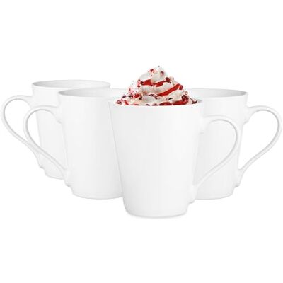 Glasmark KROSNO 1992 Tasse Becher Keramik Set 4 Stück 300 ml Kaffeetasse Kaffeebecher Trinkbecher Teetassen Spülmaschinenfest Weiß Maja Glasmark KROSNO 1992 Tasse Becher Keramik Set 4 Stück 300 ml Kaffeetasse Kaffeebecher Trinkbecher Teetassen Spülmaschinenfest Weiß Maja
