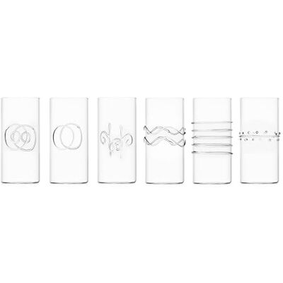 Ichendorf Milano Set mit 6 Longdrinks, Kollektion Deco, 40 cl, Borosilikatglas, handgefertigt Ichendorf Milano Set mit 6 Longdrinks, Kollektion Deco, 40 cl, Borosilikatglas, handgefertigt