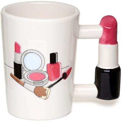 Puckator Werkzeug für Mädchen Lippenstift geformter Henkel Tasse aus Dolomit-Keramik Puckator Werkzeug für Mädchen Lippenstift geformter Henkel Tasse aus Dolomit-Keramik