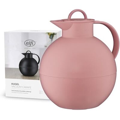 alfi KUGEL Isolierkanne alt rosa 0,94l, 12h heiß & 24h kalt, hygienischer Hartglaseinsatz, Drehverschluss, ideal als Kaffeekanne, Teekanne alfi KUGEL Isolierkanne alt rosa 0,94l, 12h heiß & 24h kalt, hygienischer Hartglaseinsatz, Drehverschluss, ideal als Kaffeekanne, Teekanne