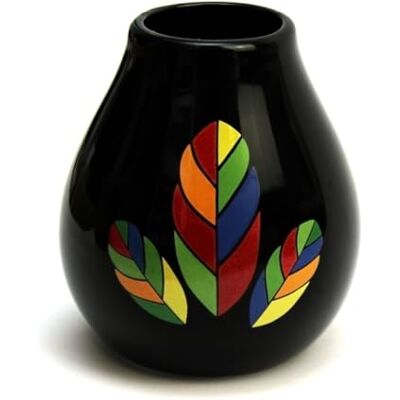 Mate Green keramik tassen mate-tee becher Hoja Black 350ml Mate Green keramik tassen mate-tee becher Hoja Black 350ml