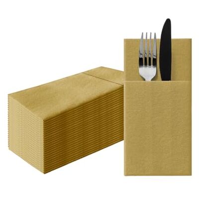 PAW Decor Collection PAW Besteckservietten aus Airlaid Stoffähnlich (1/8 falz) 25 Stück Ideal für Hochzeit, Taufe, Kommunion, Geburtstag Serviettentaschen für Besteck Einfarbig, Gold PAW Decor Collection PAW Besteckservietten aus Airlaid Stoffähnlich (1/8 falz) 25 Stück Ideal für Hochzeit, Taufe, Kommunion, Geburtstag Serviettentaschen für Besteck Einfarbig, Gold