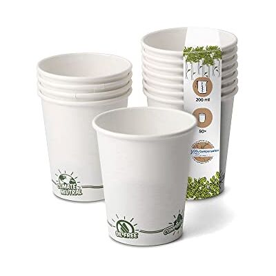 GREENBOX Recycelbare Pappbecher Kaffee weiß mit EcoUp© Icon und PLA Beschichtung I 50 Coffee To go Einwegbecher biologisch abbaubar 200 ml 8 oz I Kaffeebecher Trinkbecher Einmalbecher GREENBOX Recycelbare Pappbecher Kaffee weiß mit EcoUp© Icon und PLA Beschichtung I 50 Coffee To go Einwegbecher biologisch abbaubar 200 ml 8 oz I Kaffeebecher Trinkbecher Einmalbecher