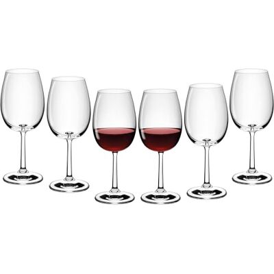 Gerlach 1760 Weingläser Rotweingläser Gläser Set 6 Stück 390 ml Rotweinkelche Kristallglas Wein Glas Spülmaschinenfest Flow, Rot Gerlach 1760 Weingläser Rotweingläser Gläser Set 6 Stück 390 ml Rotweinkelche Kristallglas Wein Glas Spülmaschinenfest Flow, Rot
