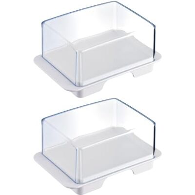Westmark 2 Kühlschrank-Butterdosen, Kunststoff, Exclusiv, Weiß/Transparent, 208622E3, Durchsichtig Westmark 2 Kühlschrank-Butterdosen, Kunststoff, Exclusiv, Weiß/Transparent, 208622E3, Durchsichtig