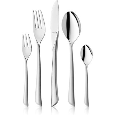 WMF Virginia Besteckset 12 Personen, 66 teilig, 60 Teile mit Servierbesteck, Hohlheftmesser, Cromargan Protect teilmattiert, kratzbeständig WMF Virginia Besteckset 12 Personen, 66 teilig, 60 Teile mit Servierbesteck, Hohlheftmesser, Cromargan Protect teilmattiert, kratzbeständig