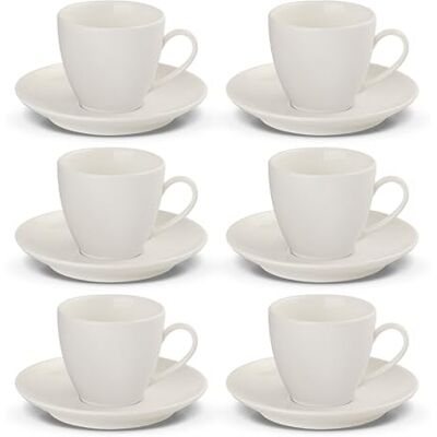 Gerlach 1760 Kaffeetassen Set Cappuccino Tassen mit Untertassen für 6 Personen Porzellan Flow New Elfenbein 210 ml Gerlach 1760 Kaffeetassen Set Cappuccino Tassen mit Untertassen für 6 Personen Porzellan Flow New Elfenbein 210 ml