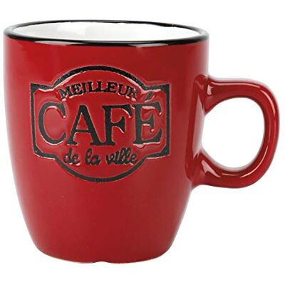 DELYS-BY-VERCERAL Klassische Tasse aus Steingut, 150 ml, Bistro-Rot DELYS-BY-VERCERAL Klassische Tasse aus Steingut, 150 ml, Bistro-Rot