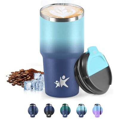 HoneyHolly Thermobecher 600 ml, Wiederverwendbar, Edelstahl Kaffeebecher-to-go Thermo, Auslaufsicher, Doppelwandiger Trinkbecher, Isolierbecher, Travel Mug für Heißen Kaffee, Tee und Kalte Getränke HoneyHolly Thermobecher 600 ml, Wiederverwendbar, Edelstahl Kaffeebecher-to-go Thermo, Auslaufsicher, Doppelwandiger Trinkbecher, Isolierbecher, Travel Mug für Heißen Kaffee, Tee und Kalte Getränke
