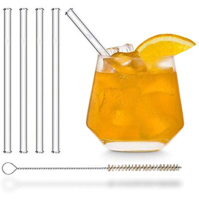 HÅLM HALM Glas Strohhalme kurz 4 Stück gerade 15 cm Glasstrohalme Set Wiederverwendbar + plastik-freie Reinigungsbürste Glas-Trinkhalme für Cocktail Gläser, Kinder Trinkgläser Smoothie Strohhalme HÅLM HALM Glas Strohhalme kurz 4 Stück gerade 15 cm Glasstrohalme Set Wiederverwendbar + plastik-freie Reinigungsbürste Glas-Trinkhalme für Cocktail Gläser, Kinder Trinkgläser Smoothie Strohhalme