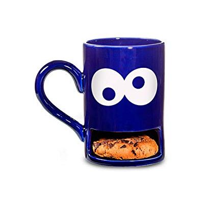 DONKEY Products Mug Monster Keks-Becher Lustige blaue Tasse mit praktischem Keksfach für krümelnde Monster, Blau DONKEY Products Mug Monster Keks-Becher Lustige blaue Tasse mit praktischem Keksfach für krümelnde Monster, Blau
