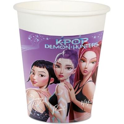 PROKOS S.A. - DECORATA PARTY 8 K-Pop-Becher Demon Hunters aus Papier, 200 ml, Dekoration für Geburtstagsfeier, Getränke, Tisch, für Kinder PROKOS S.A. - DECORATA PARTY 8 K-Pop-Becher Demon Hunters aus Papier, 200 ml, Dekoration für Geburtstagsfeier, Getränke, Tisch, für Kinder