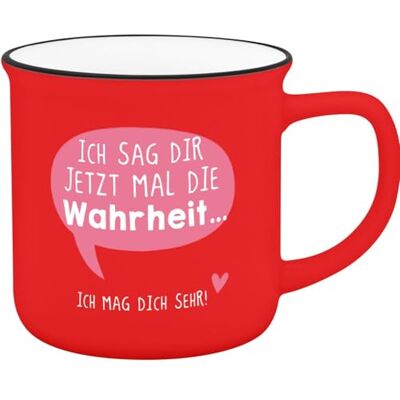 GRUSS & CO Becher in Emailloptik "Ich sag dir jetzt mal die Wahrheit..Ich mag dich sehr! GRUSS & CO Becher in Emailloptik "Ich sag dir jetzt mal die Wahrheit..Ich mag dich sehr!