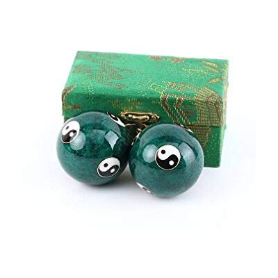 lachineuse Yin Yang Qi Gong Kugeln Set Chinesische Klangkugeln aus Emaille ⌀ 45 mm Gesundheitskugeln Geschenkbox Entspannung Zen Asiatisches Feng Shui Objekt Grün lachineuse Yin Yang Qi Gong Kugeln Set Chinesische Klangkugeln aus Emaille ⌀ 45 mm Gesundheitskugeln Geschenkbox Entspannung Zen Asiatisches Feng Shui Objekt Grün