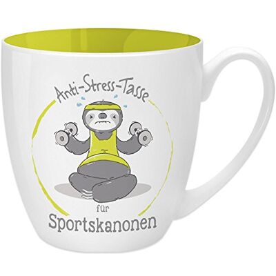 GRUSS & CO Anti-Stress-Tasse Motiv "Sportskanonen" Tasse mit Spruch, 45 cl, New Bone China Geschenk lustig 45522, 1 Stück (1er Pack) GRUSS & CO Anti-Stress-Tasse Motiv "Sportskanonen" Tasse mit Spruch, 45 cl, New Bone China Geschenk lustig 45522, 1 Stück (1er Pack)