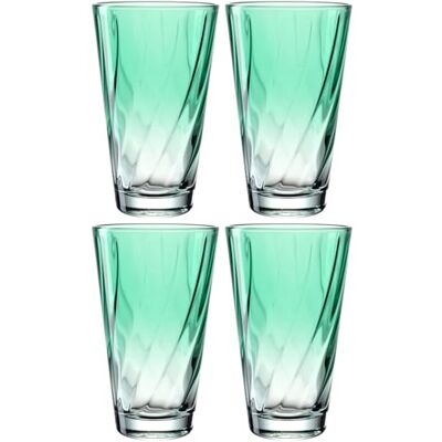 LEONARDO HOME Twist Trinkglas, 4er Set, spülmaschinenfest, 300 ml, grün, Konisch, Modern, Zuhause, Cocktailparty, Kaltgetränke LEONARDO HOME Twist Trinkglas, 4er Set, spülmaschinenfest, 300 ml, grün, Konisch, Modern, Zuhause, Cocktailparty, Kaltgetränke