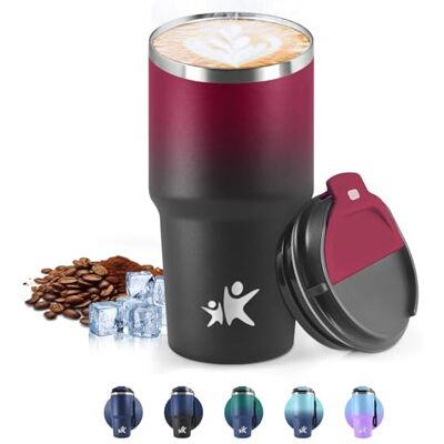 HoneyHolly Thermobecher 600 ml, Wiederverwendbar, Edelstahl Kaffeebecher-to-go Thermo, Auslaufsicher, Doppelwandiger Trinkbecher, Isolierbecher, Travel Mug für Heißen Kaffee, Tee und Kalte Getränke HoneyHolly Thermobecher 600 ml, Wiederverwendbar, Edelstahl Kaffeebecher-to-go Thermo, Auslaufsicher, Doppelwandiger Trinkbecher, Isolierbecher, Travel Mug für Heißen Kaffee, Tee und Kalte Getränke