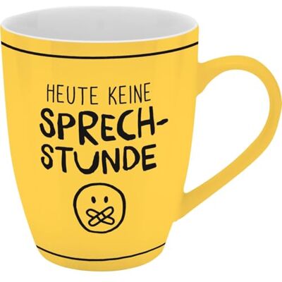 GRUSS & CO Becher mit Motiv "Keine Sprechstunde" Tasse mit Spruch, New Bone China Porzellan, 35 cl, mit Geschenkbaderole lustiges Geschenk, Geburtstag 74212 GRUSS & CO Becher mit Motiv "Keine Sprechstunde" Tasse mit Spruch, New Bone China Porzellan, 35 cl, mit Geschenkbaderole lustiges Geschenk, Geburtstag 74212