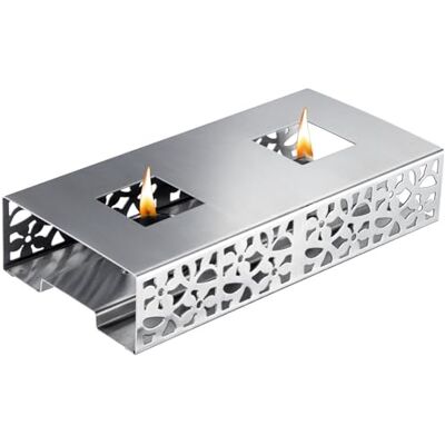 Westmark Speisenwärmer – Hochwertige Wärme-Platte zum Warmhalten von Speisen am Tisch mit zwei Teelichtern, 240 x 120 x 52 mm – rostfreier Edelstahl, Silber Westmark Speisenwärmer – Hochwertige Wärme-Platte zum Warmhalten von Speisen am Tisch mit zwei Teelichtern, 240 x 120 x 52 mm – rostfreier Edelstahl, Silber